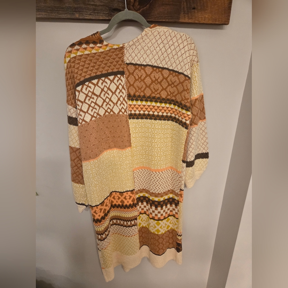 NWT Black Tape Mixed Pattern Long Knit Cardigan - Picture 6 of 6